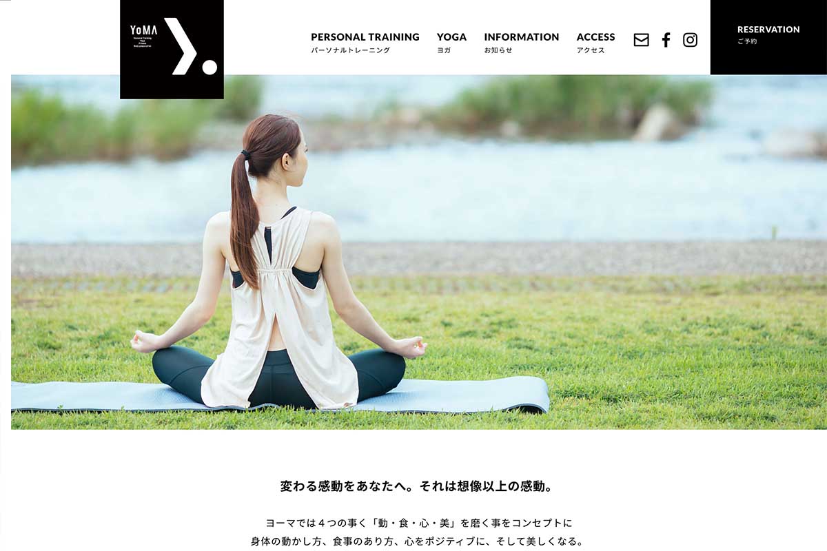 YoMA fitness studio WEBサイト